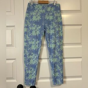Vineyard Vines Performance Tie Dye Blue and Green Leggings
